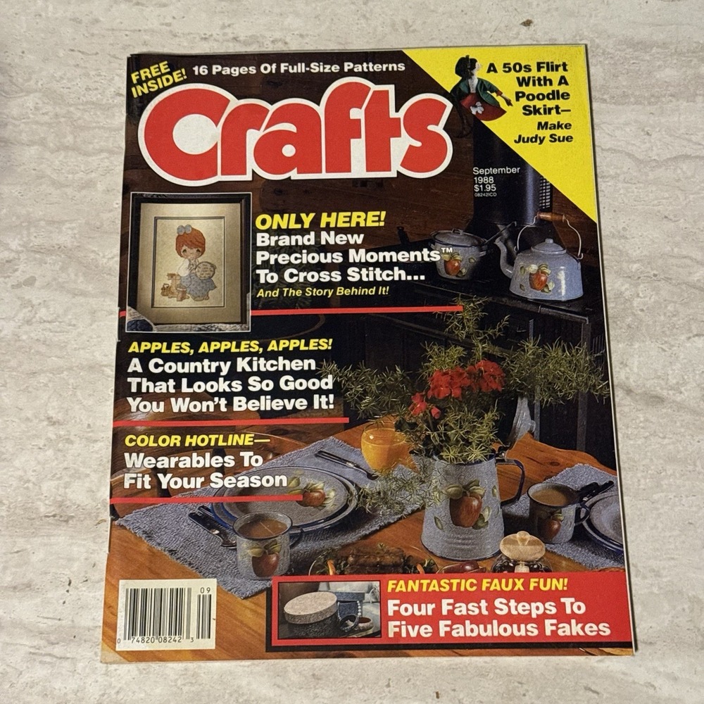 Crafts Vintage Magazine September 1988 Full Size Patterns